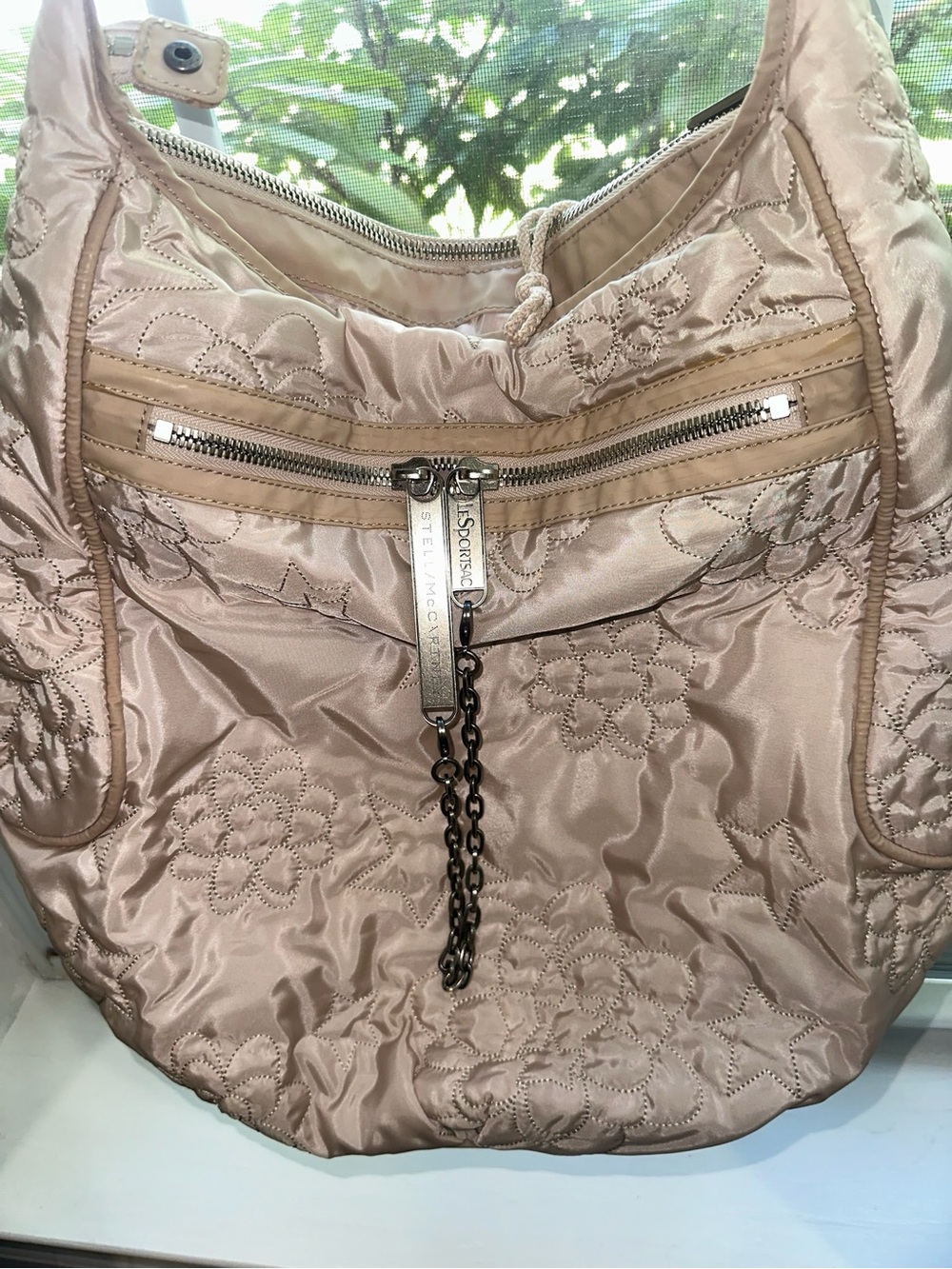 Vintage Stella McCartney Hono Quilted Floral Hobo Shoulder Bag - Blush Pink - Picture 2 of 7
